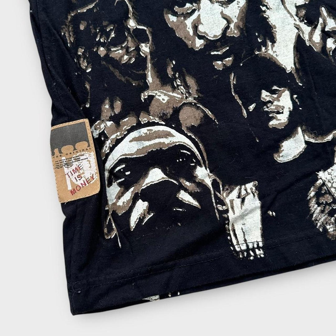 Il tempo è denaro T-shirt rap con stampa hip-hop su tutta la superficie - XL