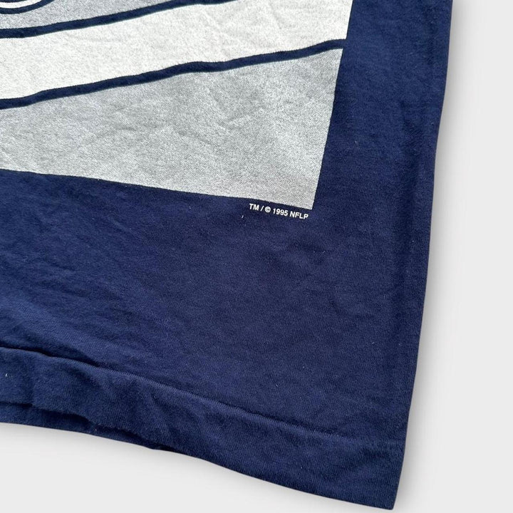 T-shirt a punto singolo dei Patriots vintage - XL