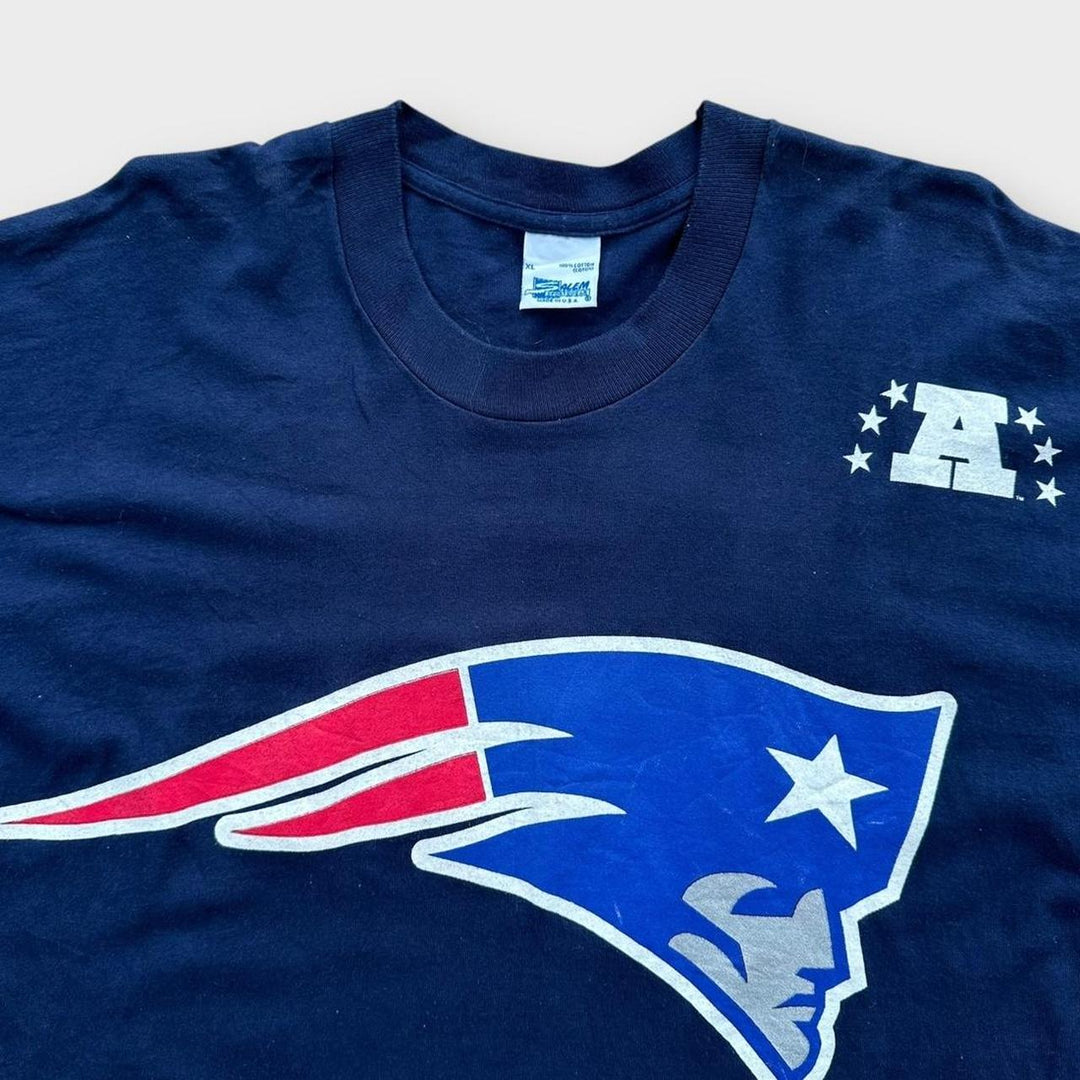 T-shirt a punto singolo dei Patriots vintage - XL