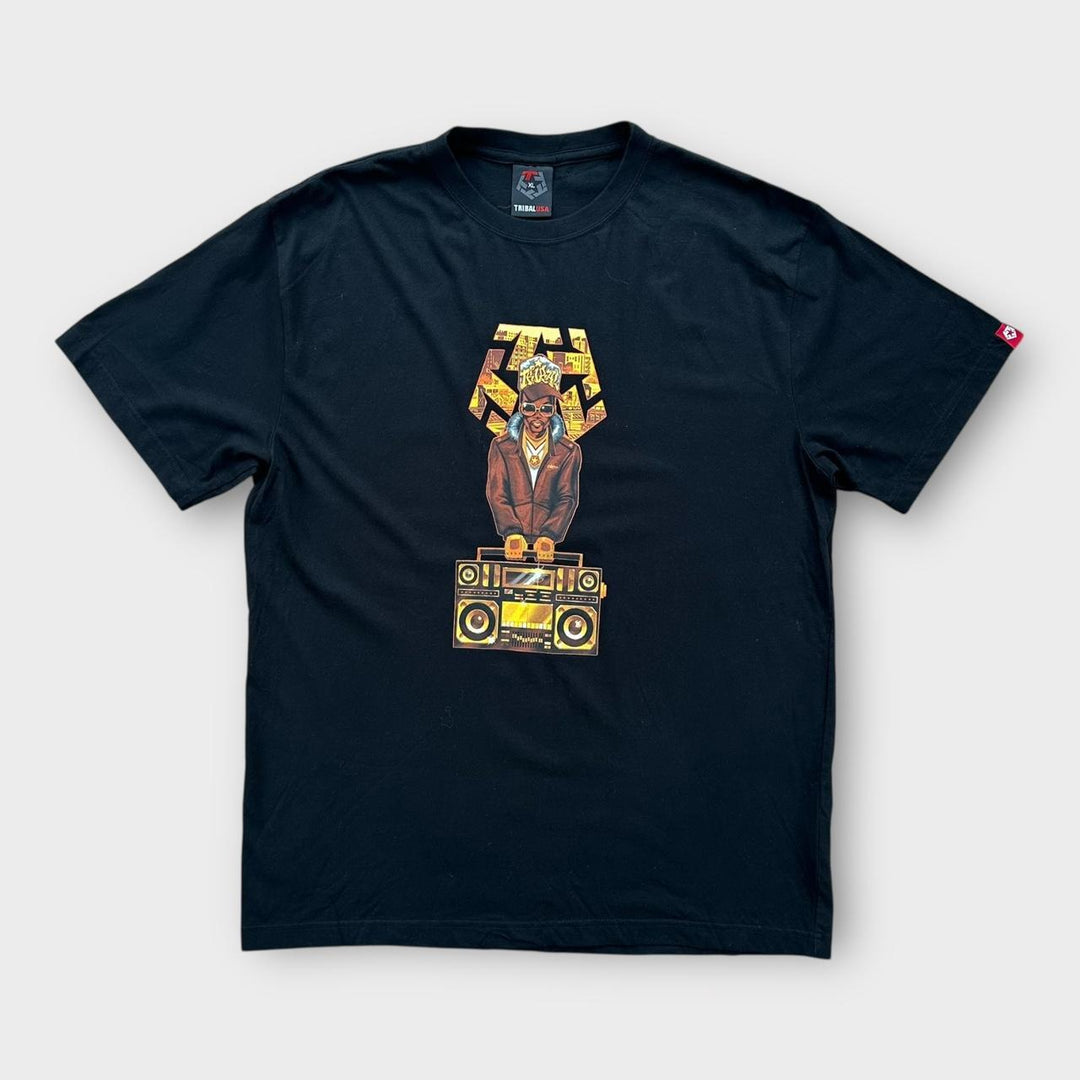 T-shirt con grafica tribale hip-hop Y2K - XL