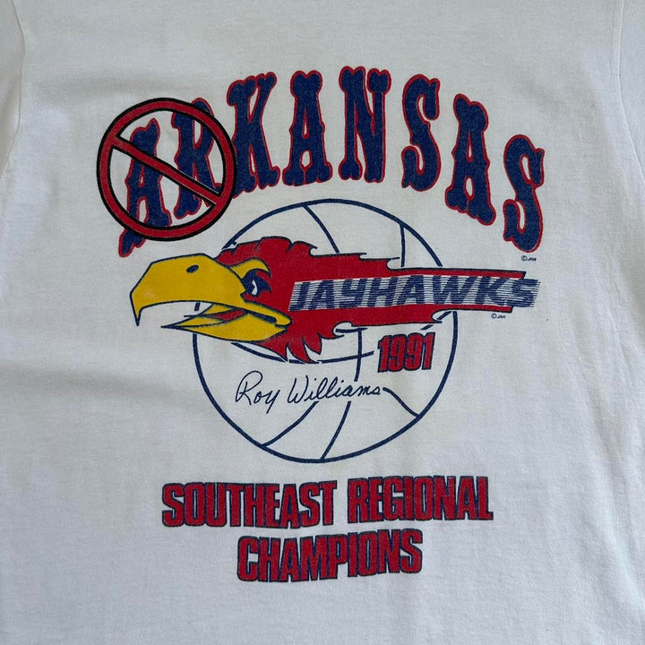 T-shirt grafica vintage da basket del Kansas - grande