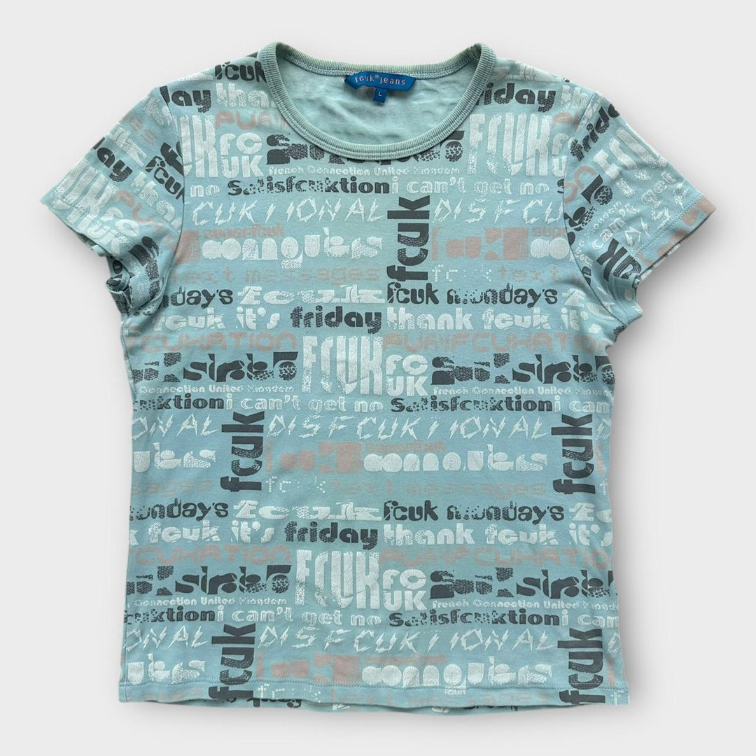 T-shirt vintage Y2K FCUK: taglia grande da donna