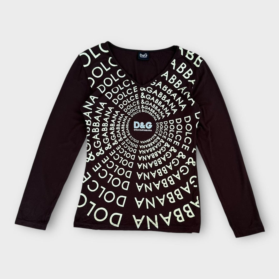 Top D&G Y2K MARRONE - taglia grande da donna