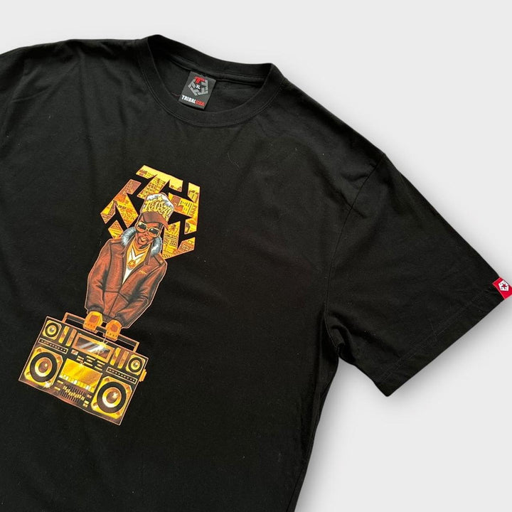 T-shirt con grafica tribale hip-hop Y2K - XL