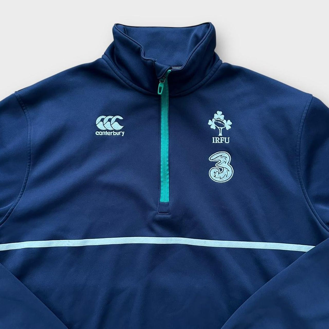 Maglione con zip a quarti da rugby irlandese nella taglia XL