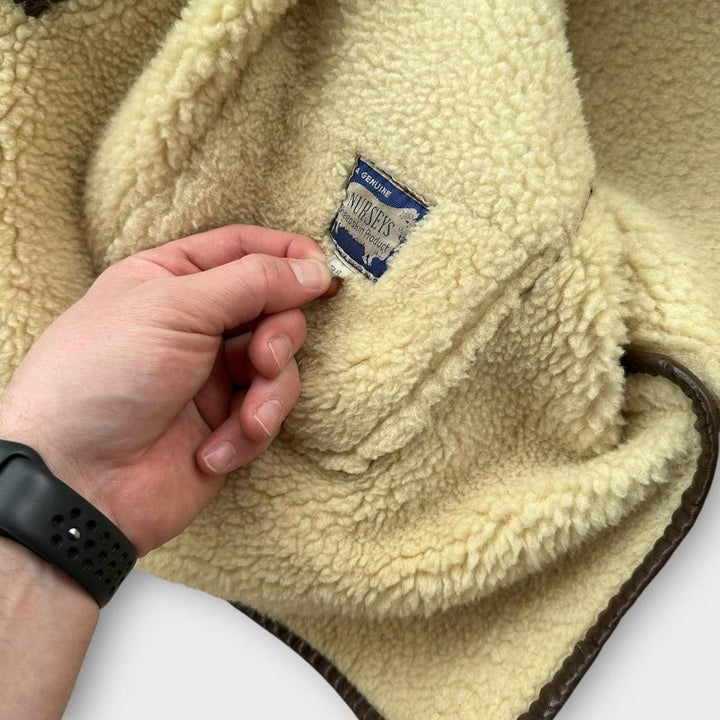 Giacca in pelle di pecora vintage - media