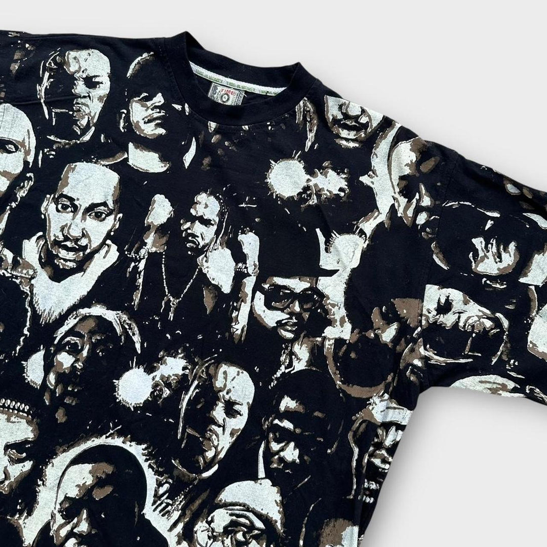 Il tempo è denaro T-shirt rap con stampa hip-hop su tutta la superficie - XL