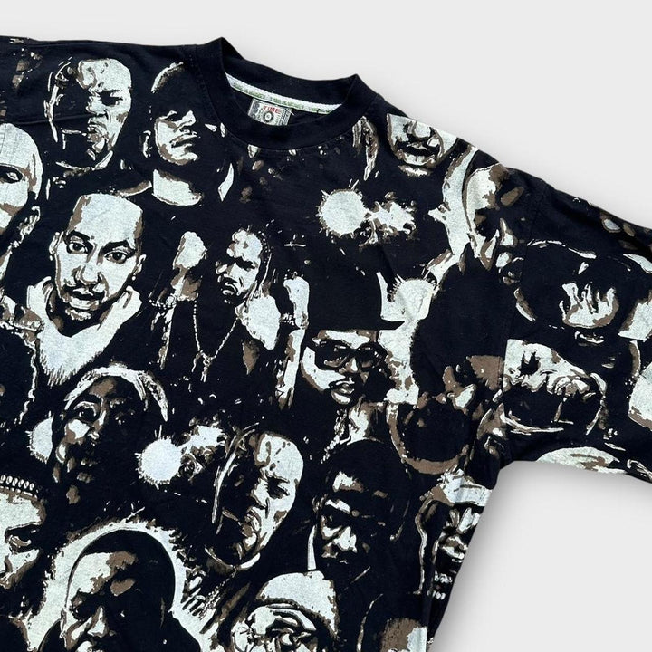 Il tempo è denaro T-shirt rap con stampa hip-hop su tutta la superficie - XL