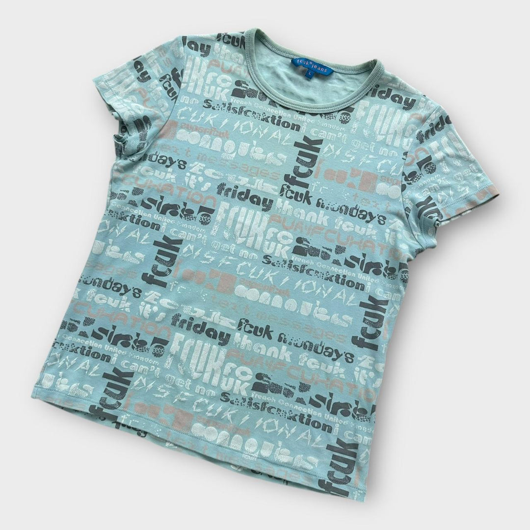 T-shirt vintage Y2K FCUK: taglia grande da donna