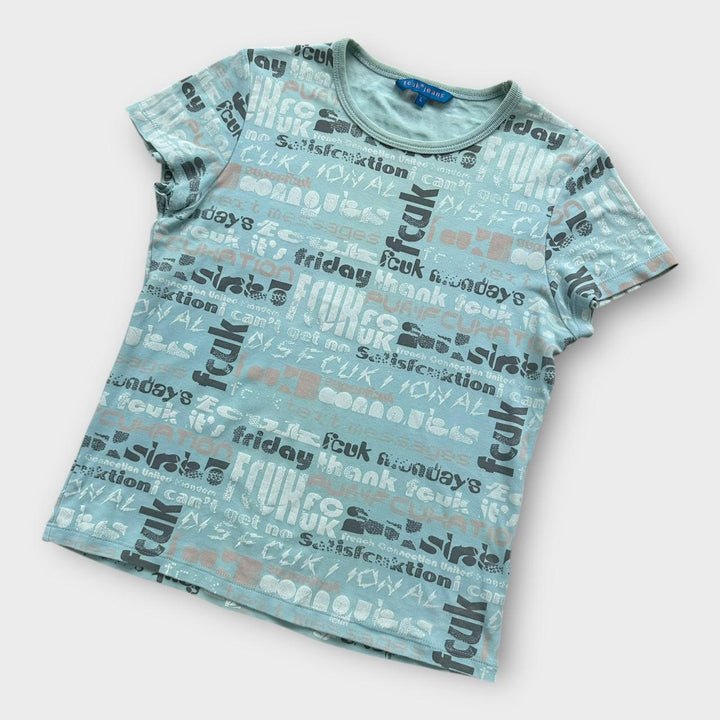 T-shirt vintage Y2K FCUK: taglia grande da donna