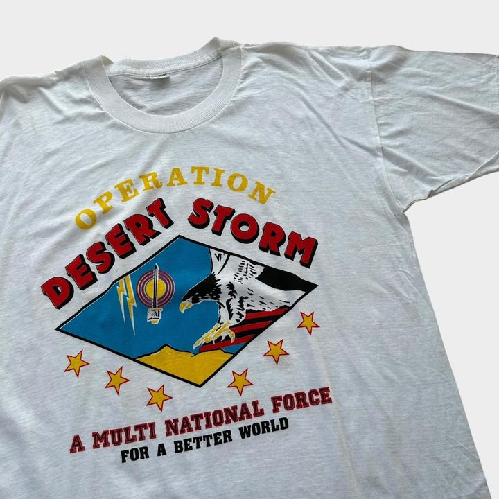 T-shirt grafica vintage Desert Storm - XXL (vestita come una taglia large
