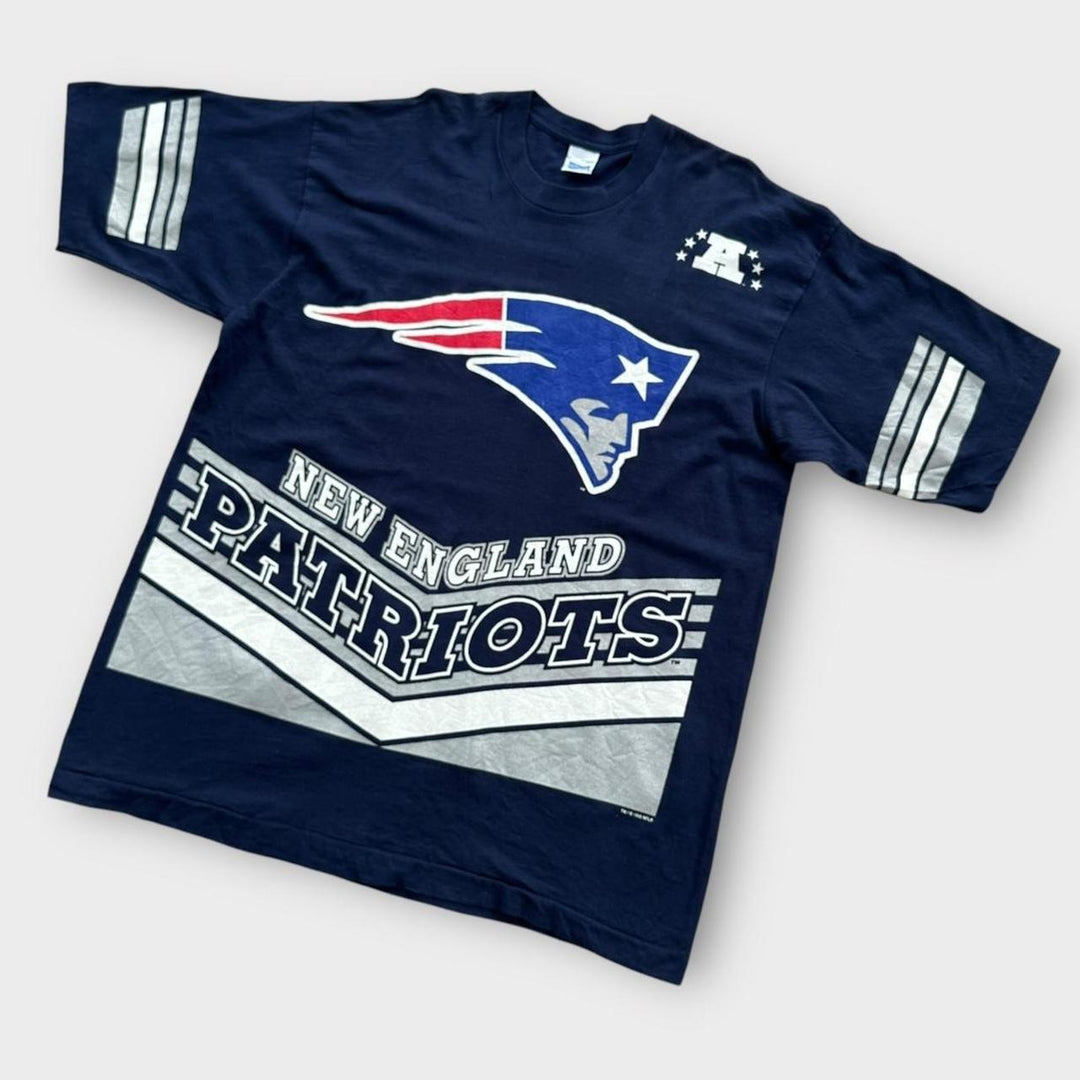T-shirt a punto singolo dei Patriots vintage - XL