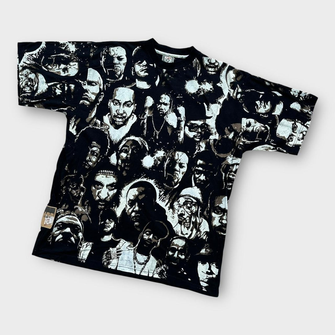 Il tempo è denaro T-shirt rap con stampa hip-hop su tutta la superficie - XL