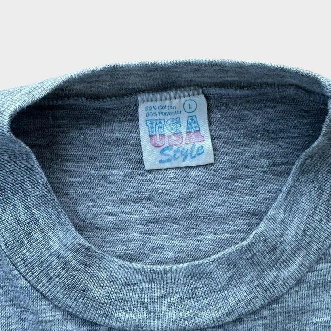T-shirt grafica da calcio vintage anni '80 dei Rangers - grande (calza come una media)