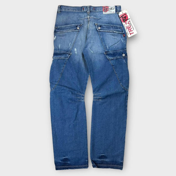 Jeans cargo vintage in denim larghi - diverse misure (28 pollici e 34 pollici)