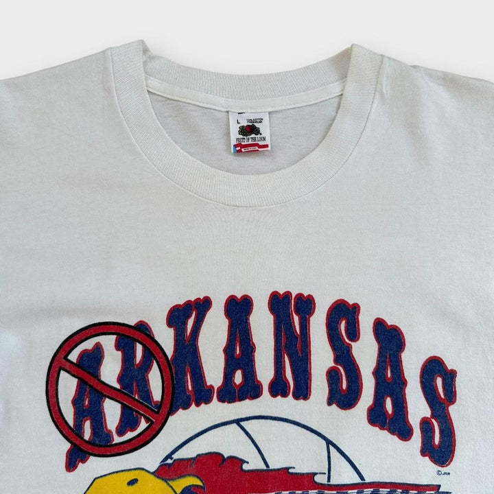 T-shirt grafica vintage da basket del Kansas - grande