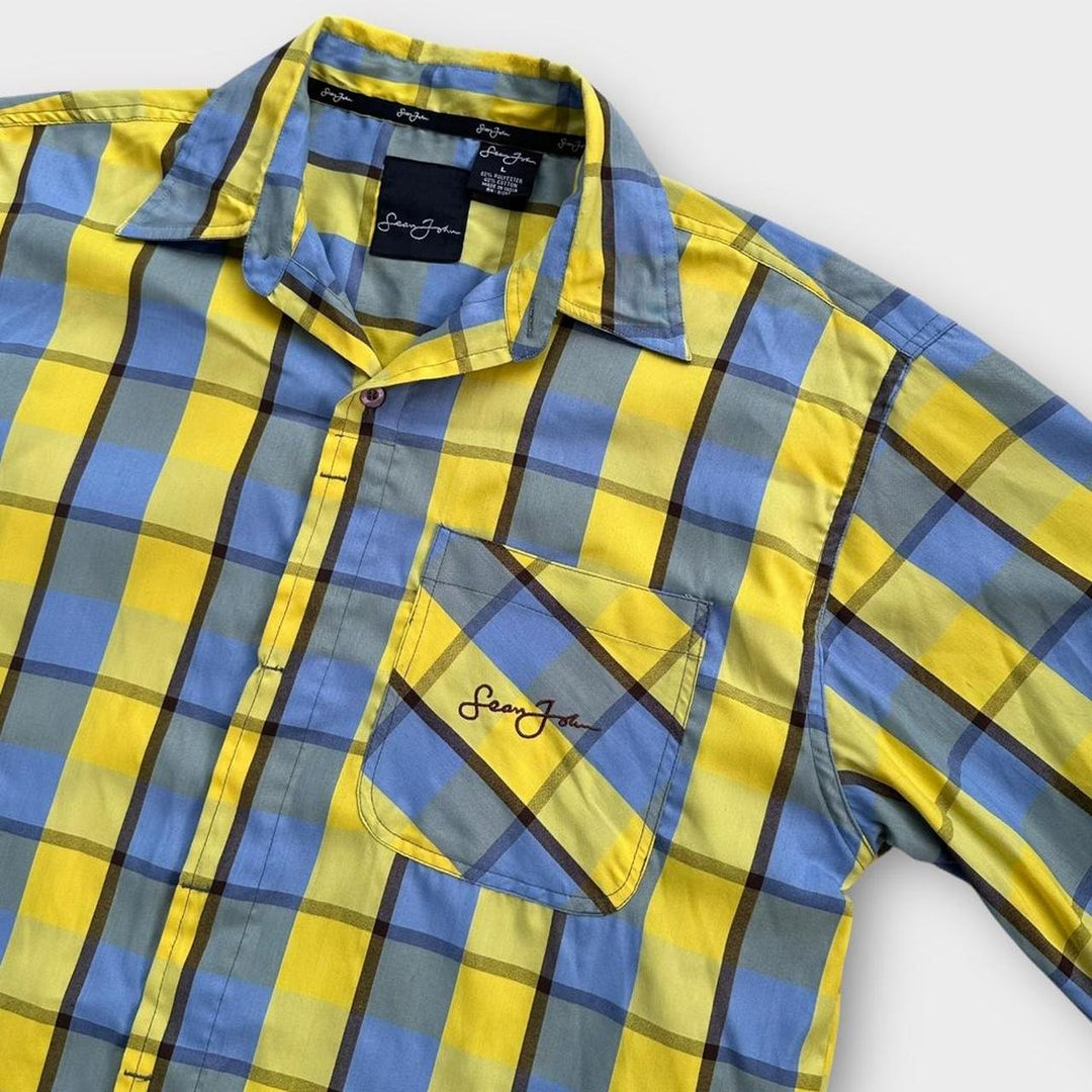 Camicia vintage a maniche corte Sean John - grande (si adatta come una XL ampia)