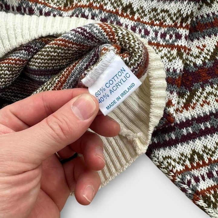 Maglione lavorato a maglia con motivi vintage anni '90 - XL