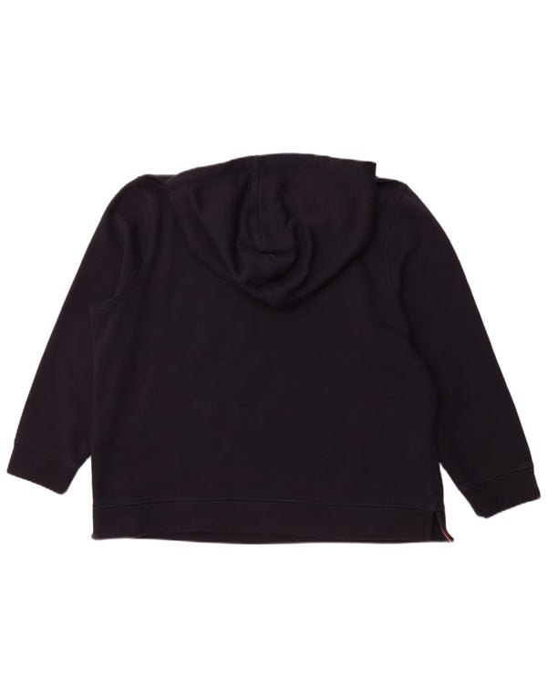 TOMMY HILFIGER Maglione con cappuccio grafico da donna UK 22 3XL Cotone blu navy