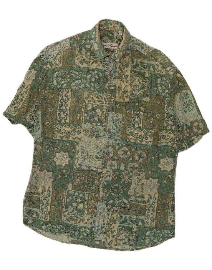 Camicia da uomo Roberto Guiducci Taglia 40 15 3/4 Patchwork verde medio