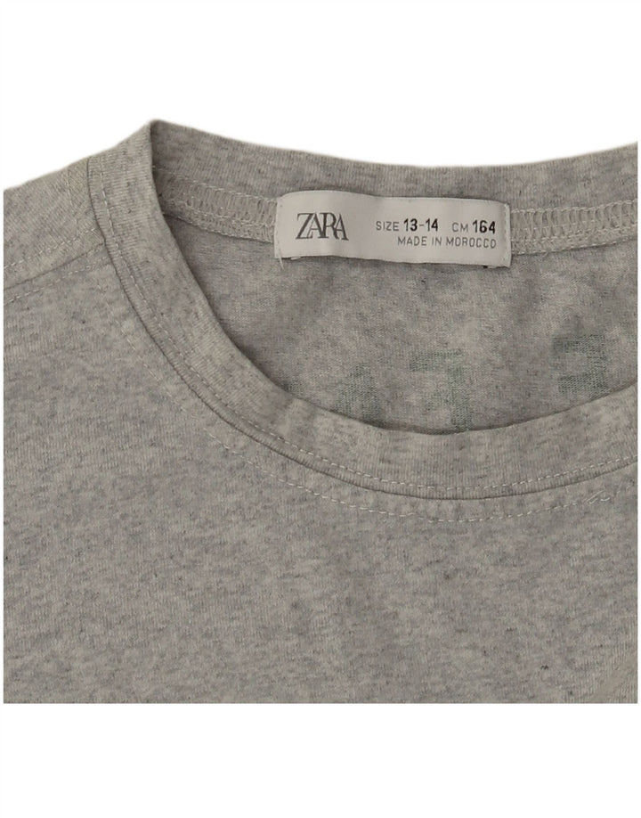 T-shirt grafica Zara per ragazzi 13-14 anni Grigia chiazzata