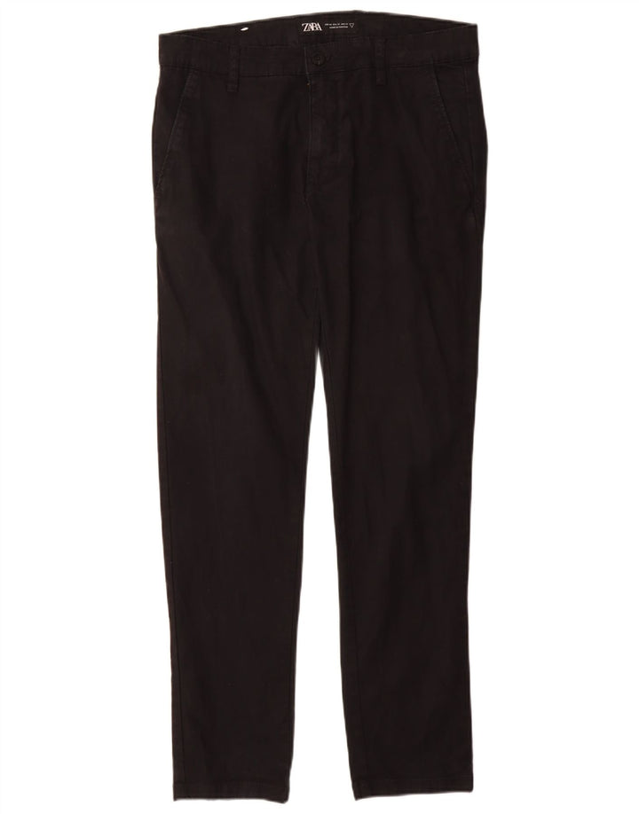 Pantaloni chino slim da uomo ZARA EU 40 medio W31 L30 cotone nero
