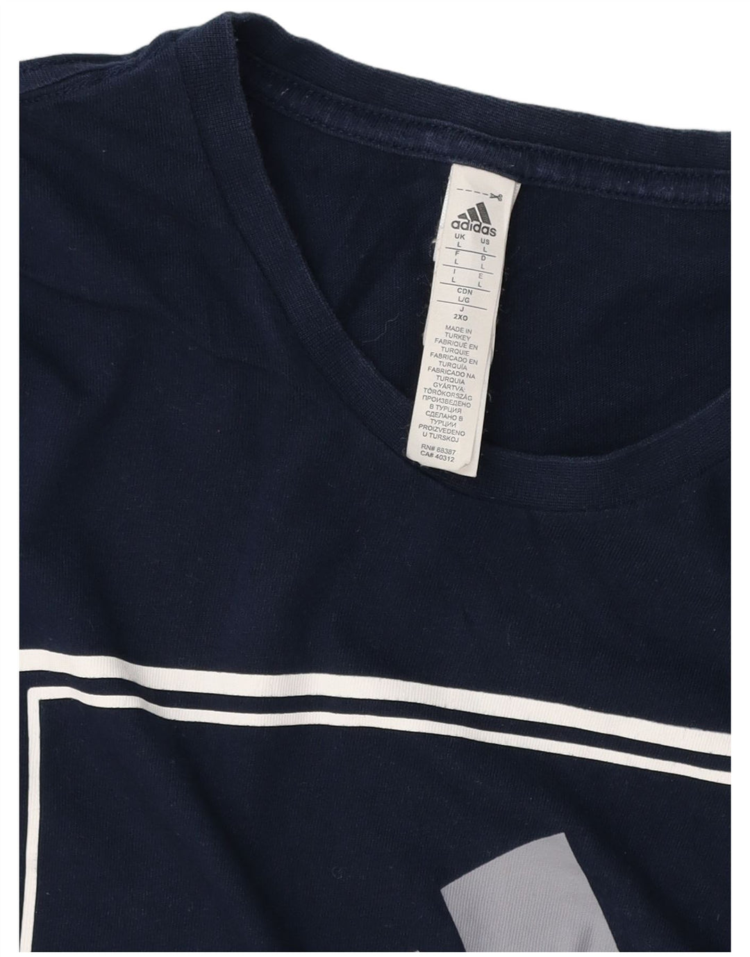 T-shirt grafica da uomo ADIDAS Top grande in cotone blu navy
