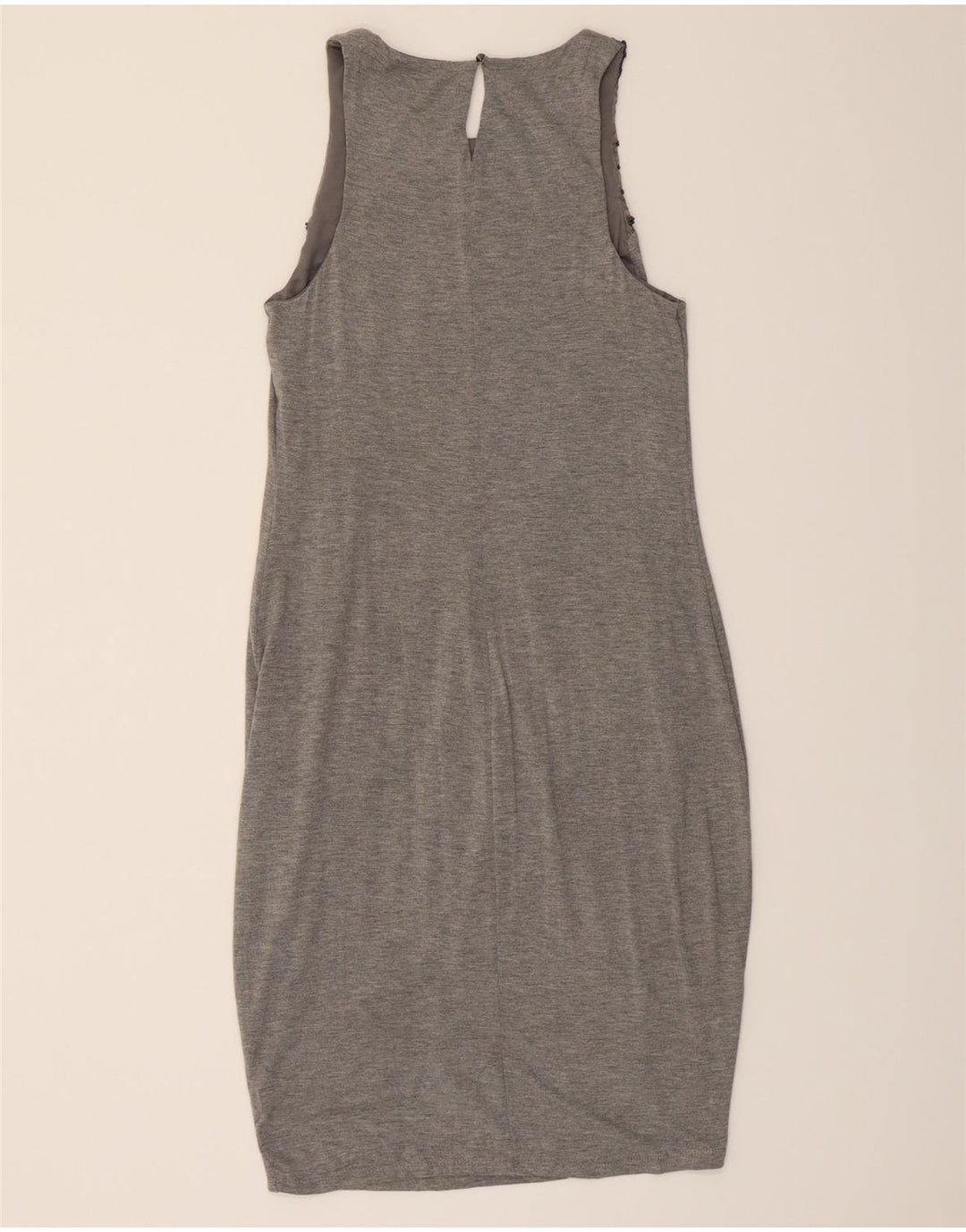 MOSSIMO Womens Sleeveless Bodycon Dress UK 12 Medium Grey Rayon Vintage Mossimo and Second-Hand Mossimo from Messina Hembry 