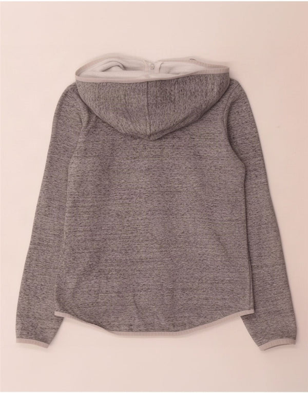 Marks & Spencer Womens Zip Hoodie Sweater UK 10 Small Grey Flecked