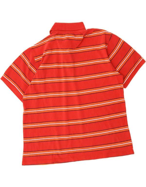 DANIEL HECHTER Mens Texas Polo Shirt Large Red Striped