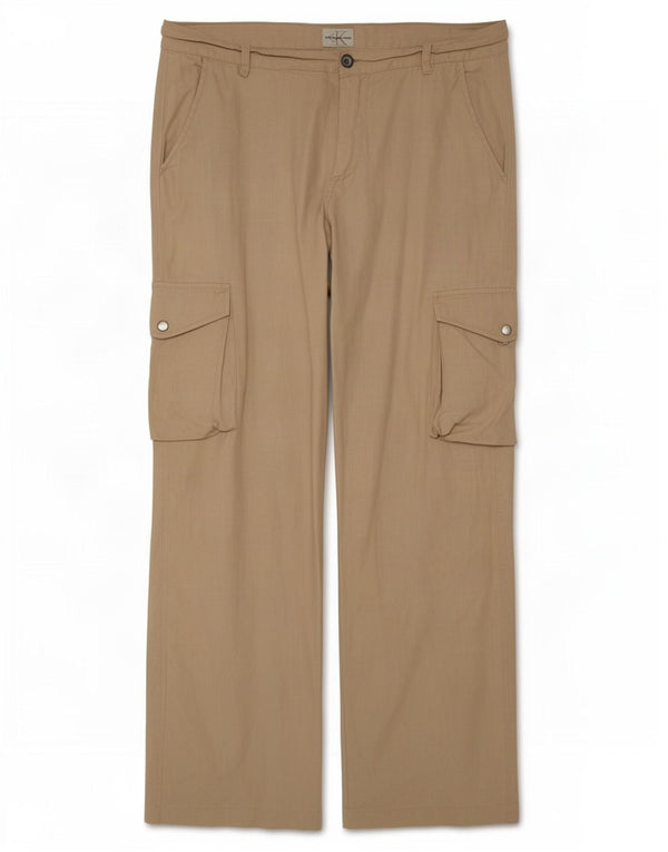 Pantaloni cargo dritti da uomo Calvin Klein W32 L34 Lino beige