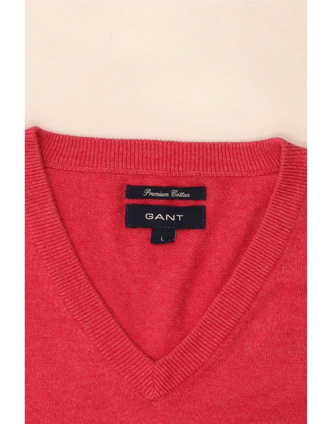 Gant Maglione da uomo con scollo a V grande in cotone rosa