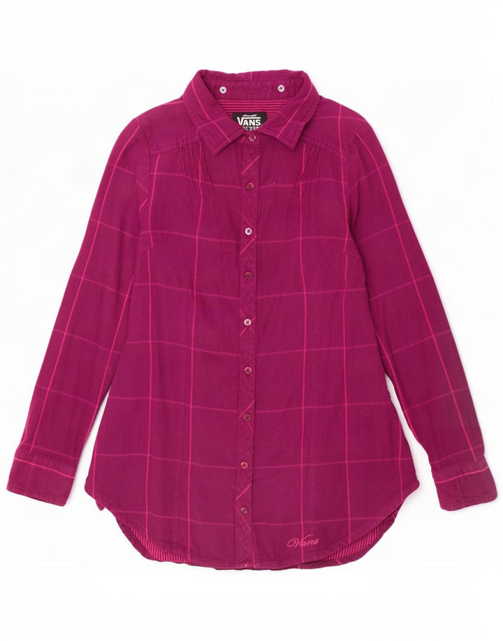 Camicia da donna Vans UK 10 piccolo cotone a quadri viola