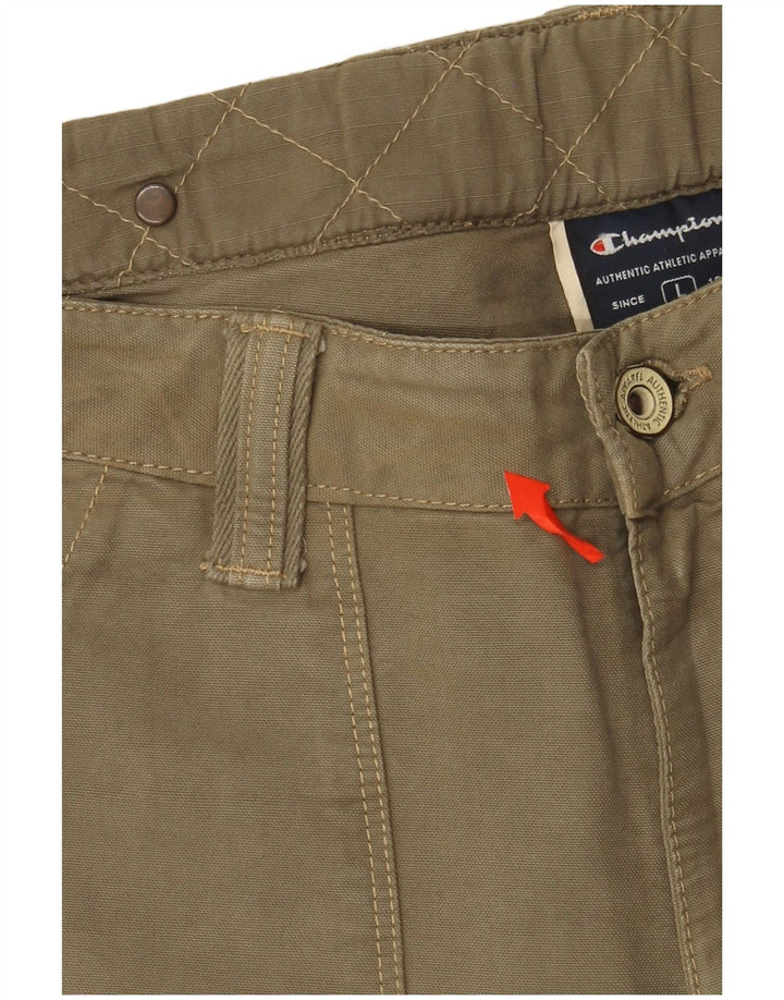 Pantaloni chino affusolati da uomo Champion grandi W34 L33 cotone kaki