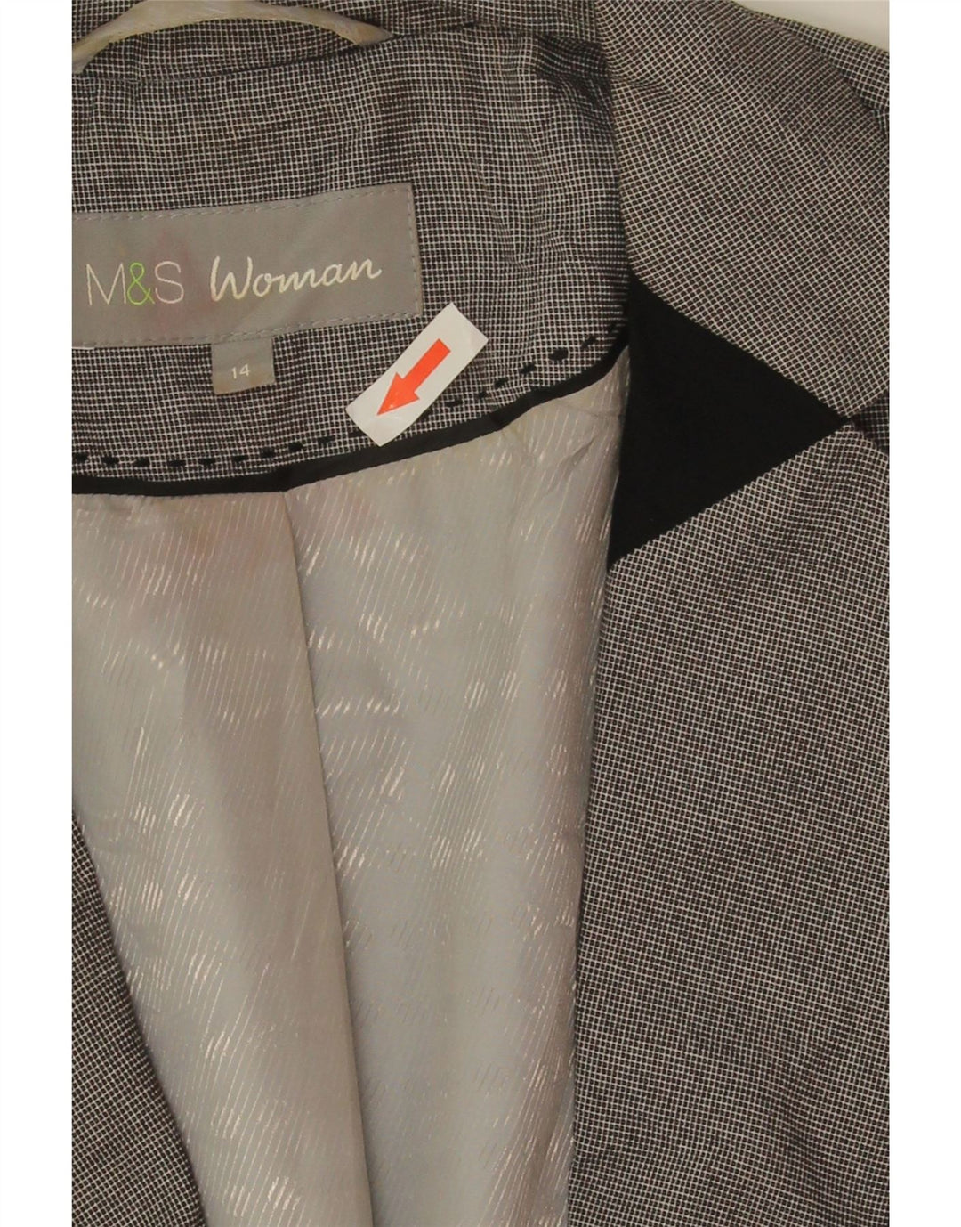 Giacca blazer corta da donna Marks & Spencer UK 14 Large Grey Colourblock