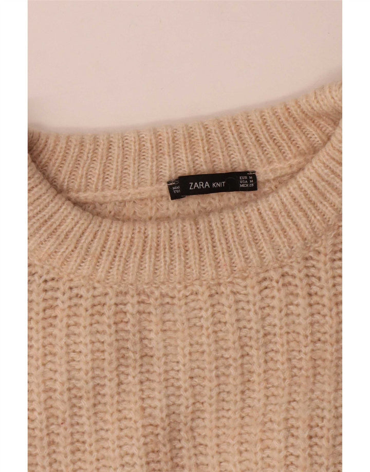 Maglione girocollo oversize da donna Zara UK 14 Beige medio