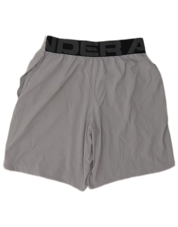 Pantaloncini sportivi grafici da uomo Under Armour piccoli in poliestere color block grigio