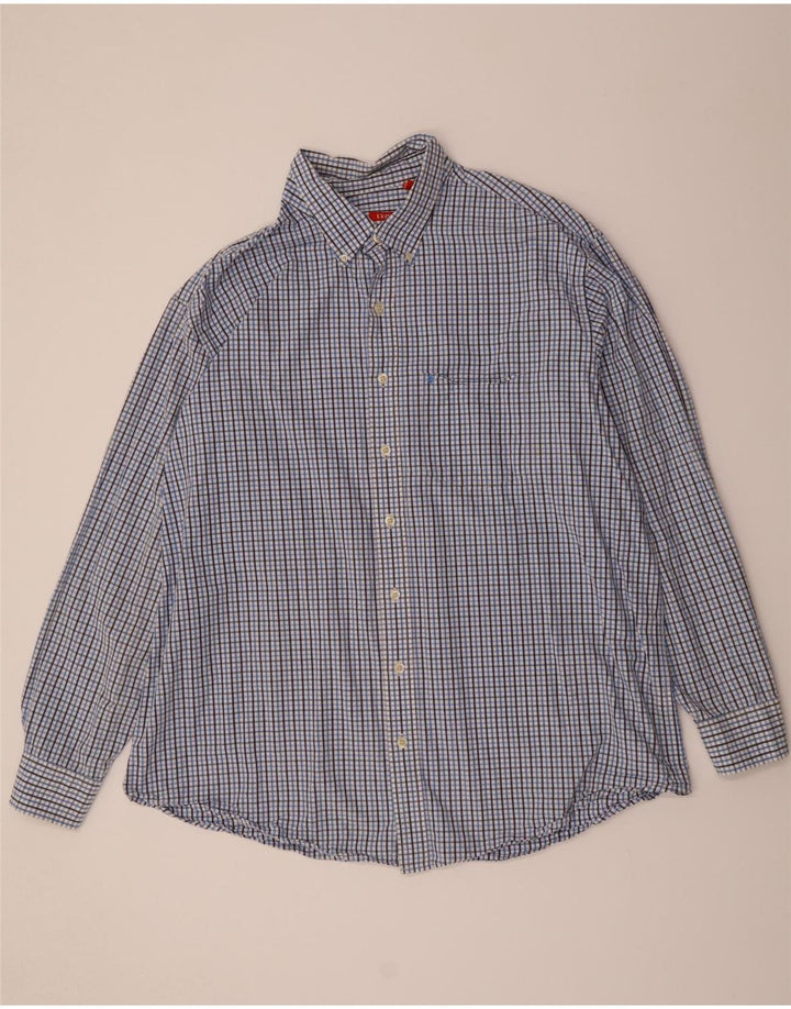 IZOD Mens Shirt 2XL Blue Check Cotton Vintage Izod and Second-Hand Izod from Messina Hembry 