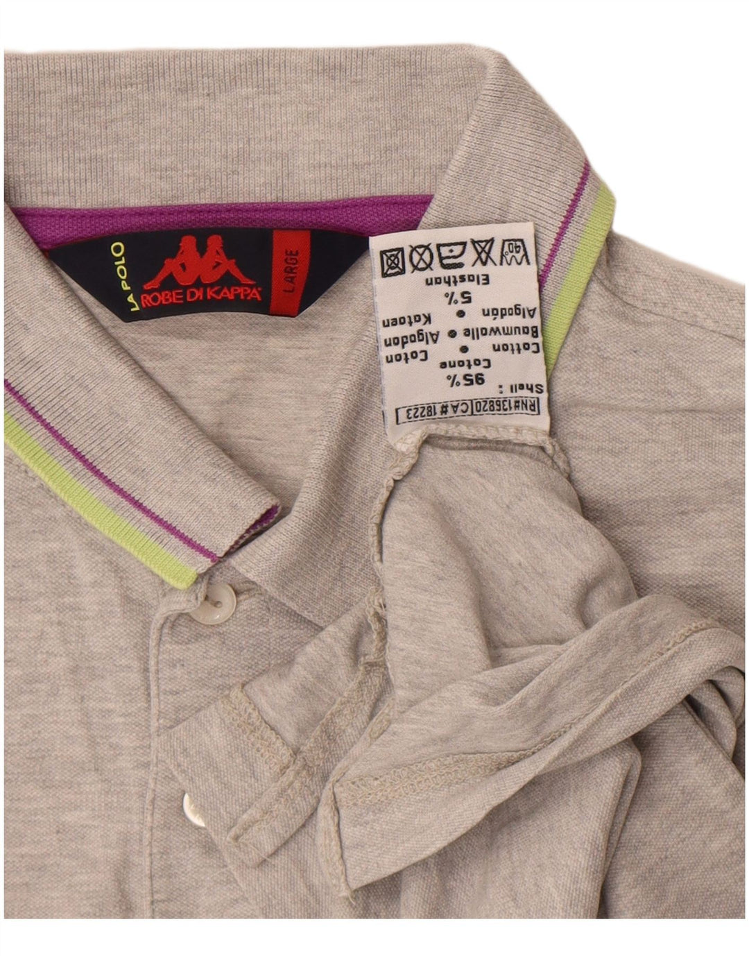 Polo Kappa Uomo Large in Cotone Grigio