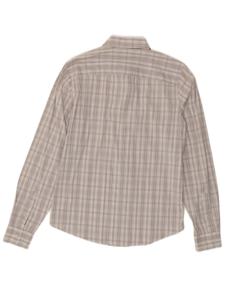 Camicia da uomo Calvin Klein Jeans in cotone a quadri grigio medio