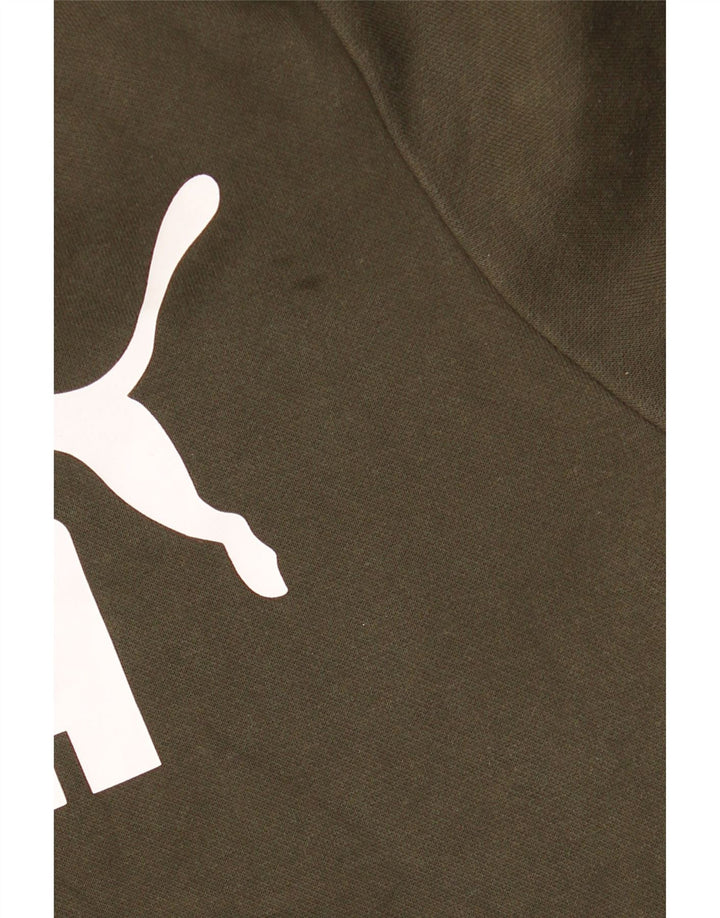 Felpa con cappuccio grafica da uomo Puma XL in cotone kaki