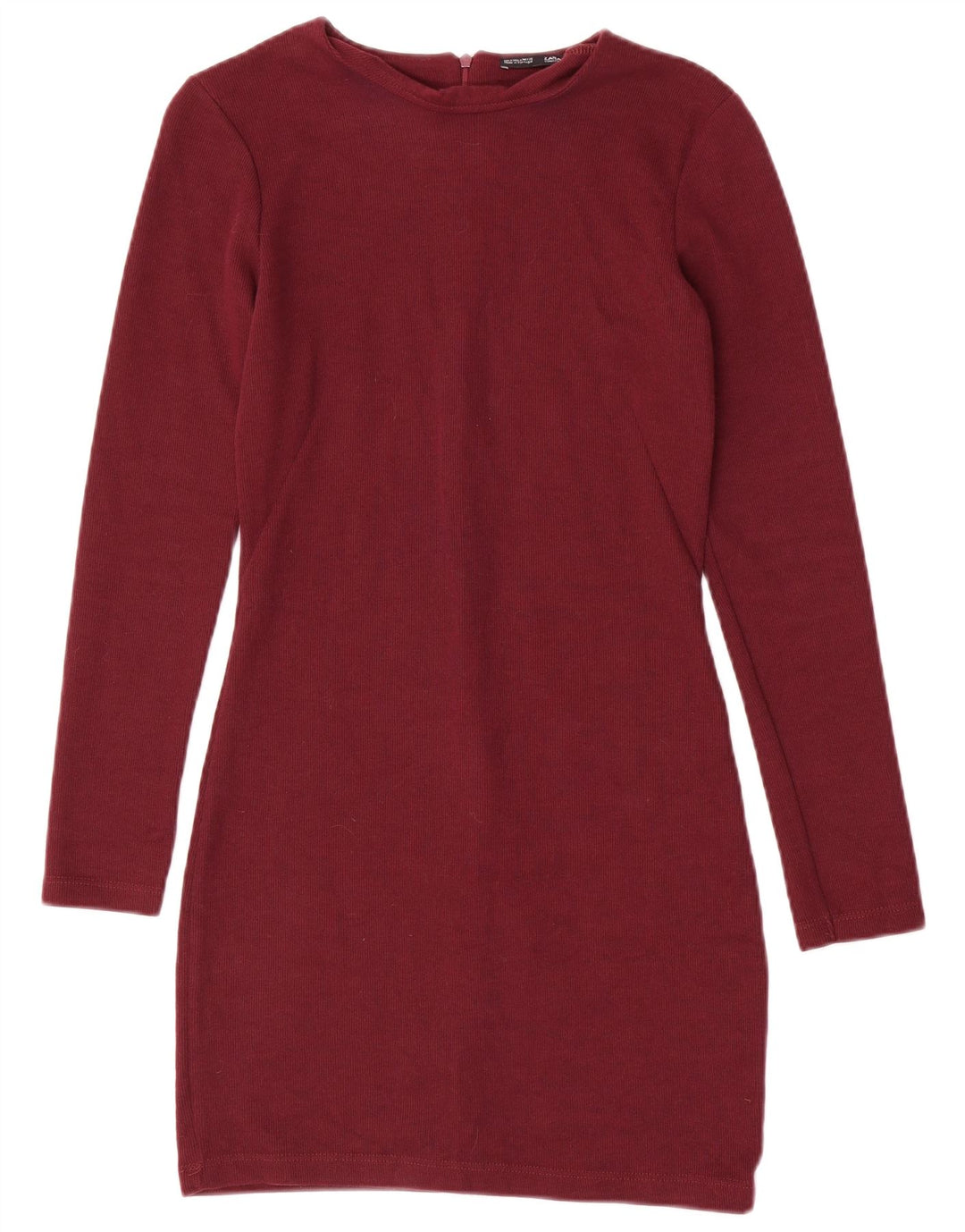 Abito tubino a maniche lunghe da donna Zara UK 8 piccolo poliestere marrone