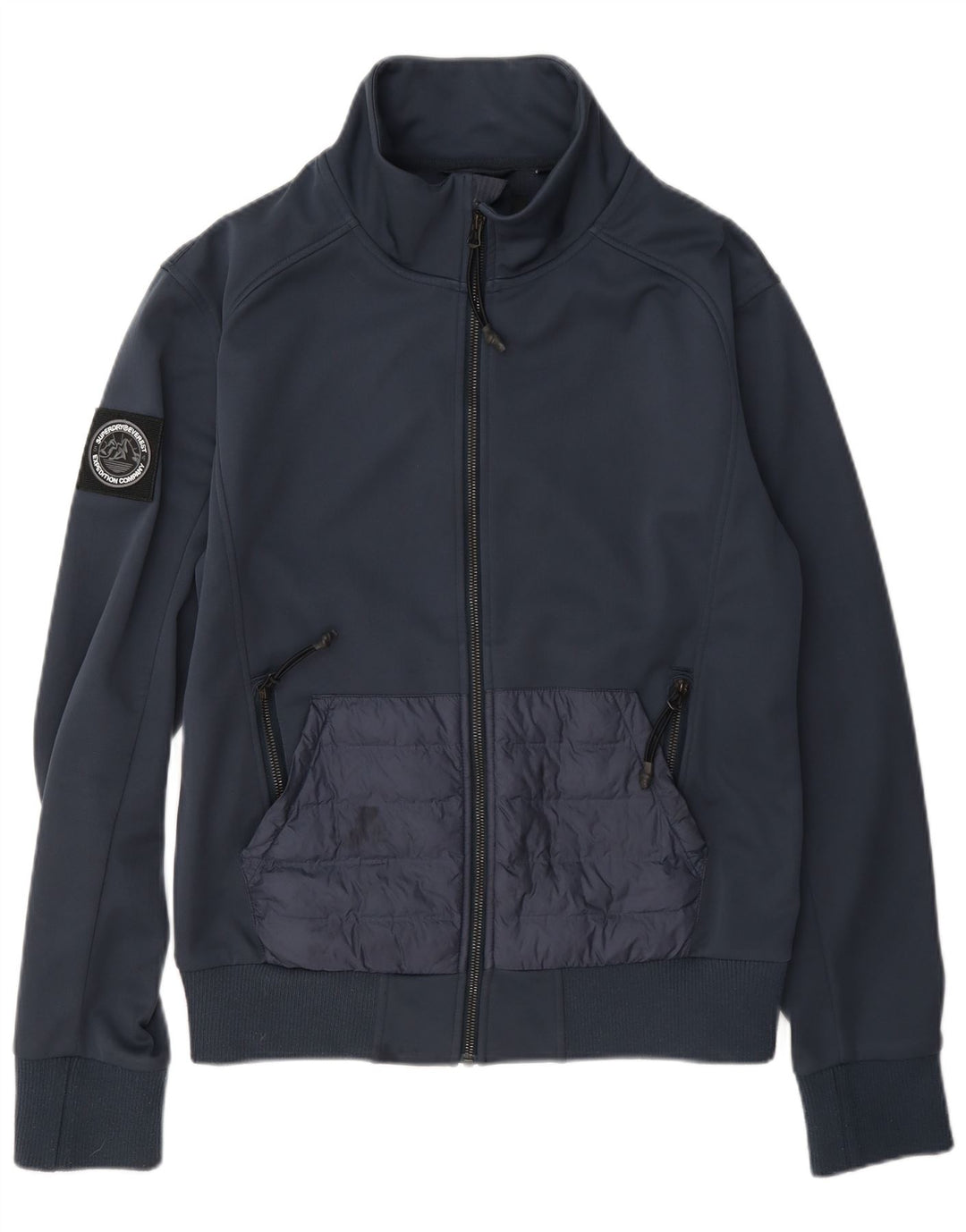 Giacca da ginnastica da uomo Superdry piccola in poliestere blu navy