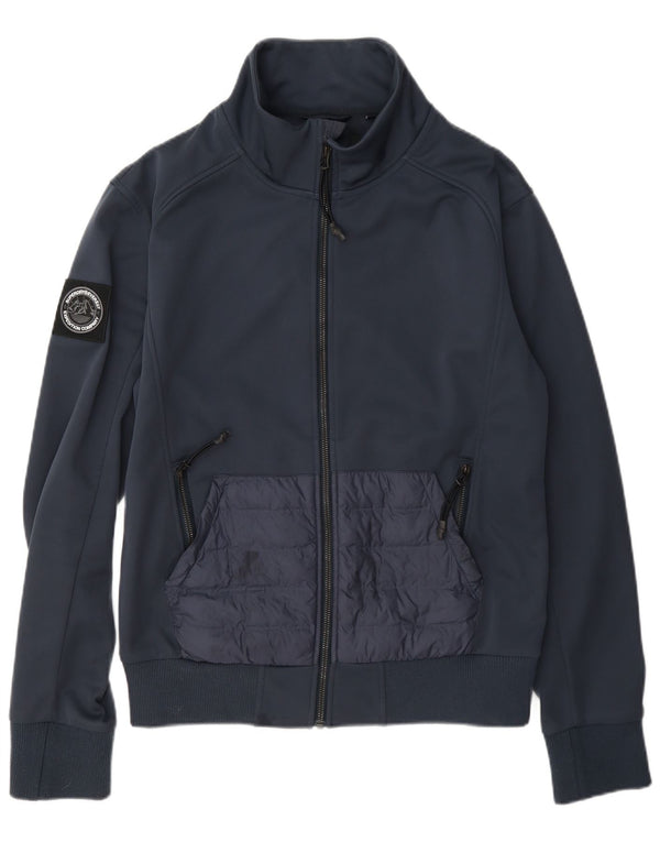 Giacca da ginnastica da uomo Superdry piccola in poliestere blu navy