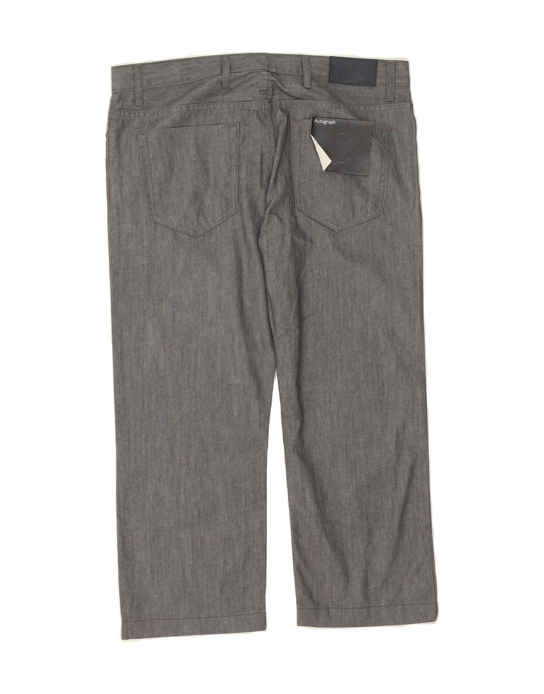 MARKS & SPENCER Mens Autograph Straight Cropped Trousers W38 L25 Grey Vintage Marks & Spencer and Second-Hand Marks & Spencer from Messina Hembry 