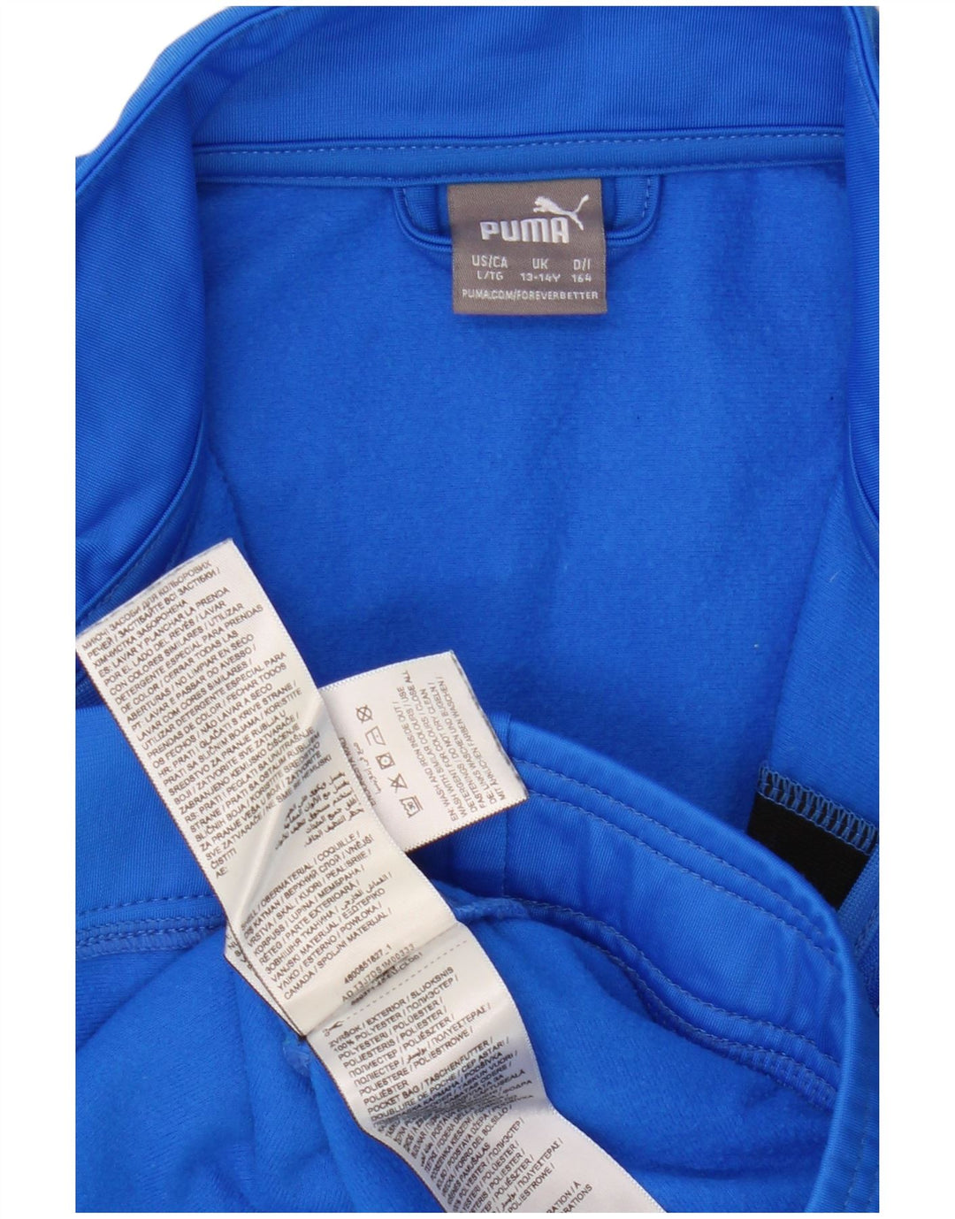 Giacca da tuta da ragazzo Puma 13-14 anni in poliestere color block blu