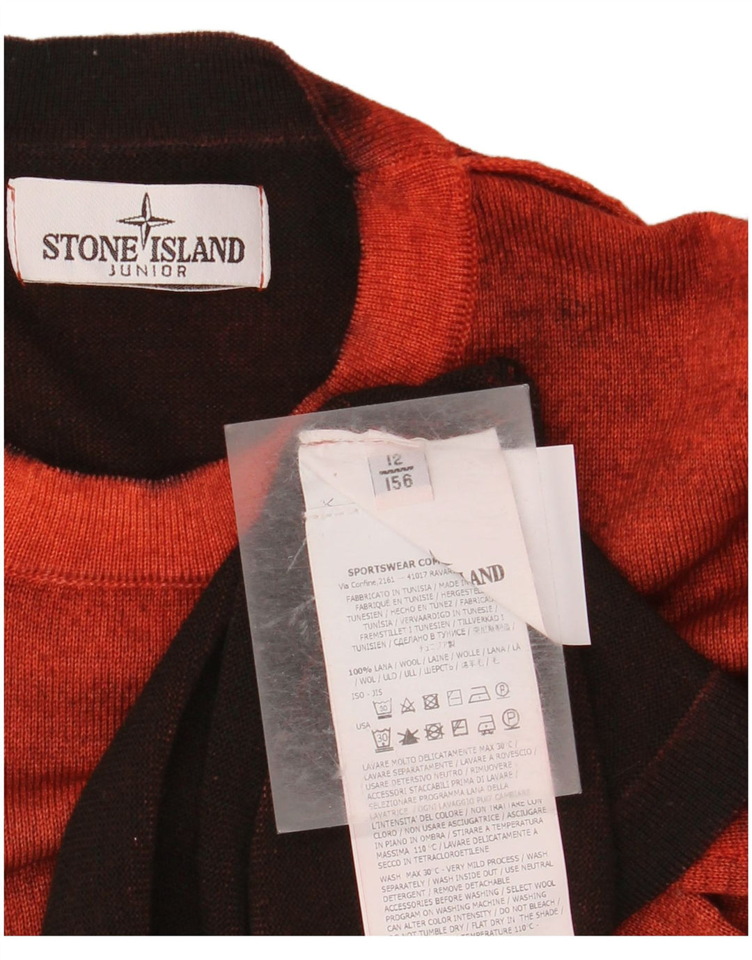 Maglione girocollo bambino STONE ISLAND 11-12 anni in lana rossa