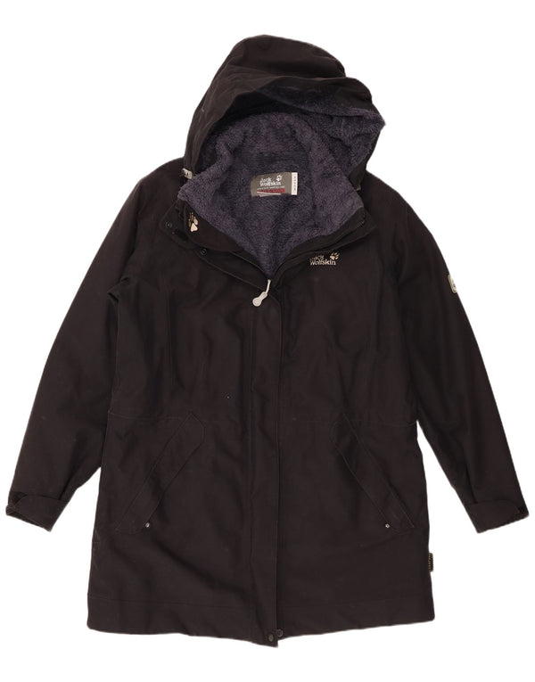 Giacca Parka Sherpa oversize con cappuccio da donna Jack Wolfskin UK 18 XL Nera