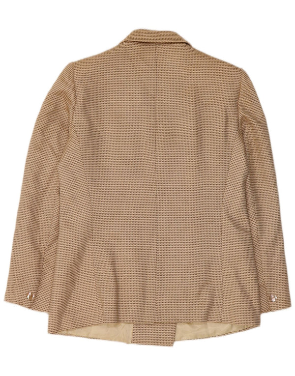 Giacca blazer doppiopetto da donna Max Mara UK 16 Large Beige geometrica