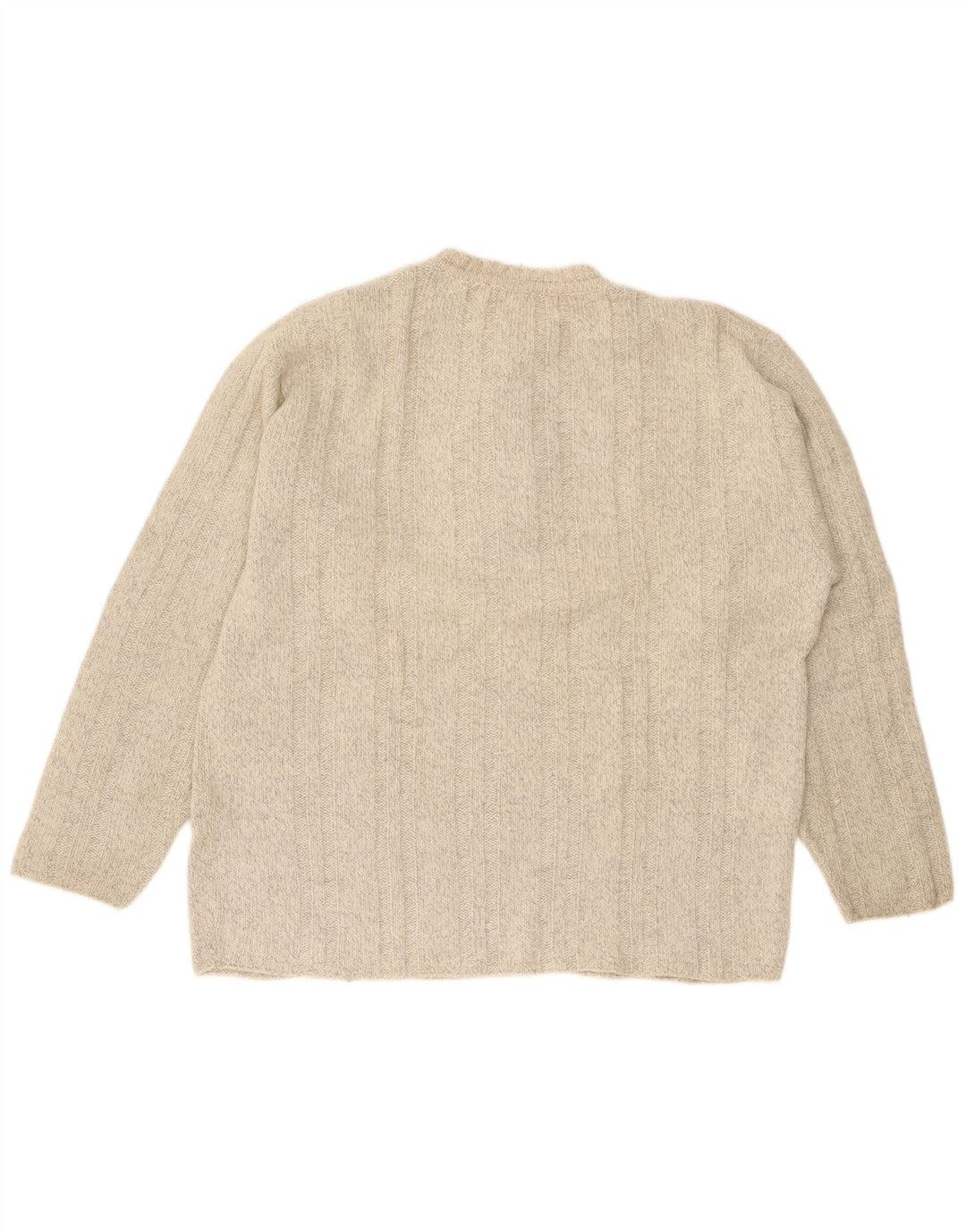 Maglione maglione girocollo da uomo Foxhound XL in lana beige